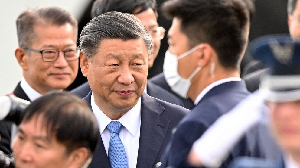 Xi Jinping anländer i USA.