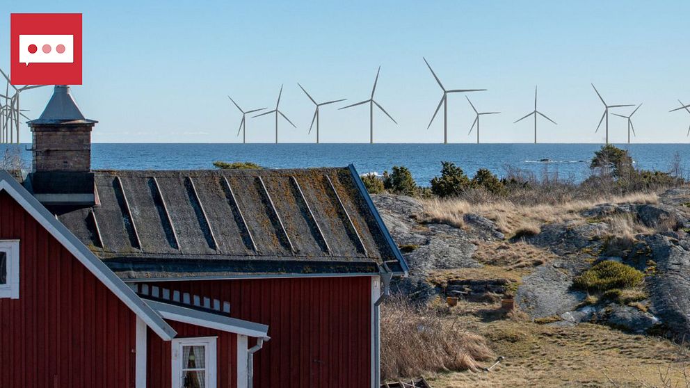 hus och vinkraftsverk till havs