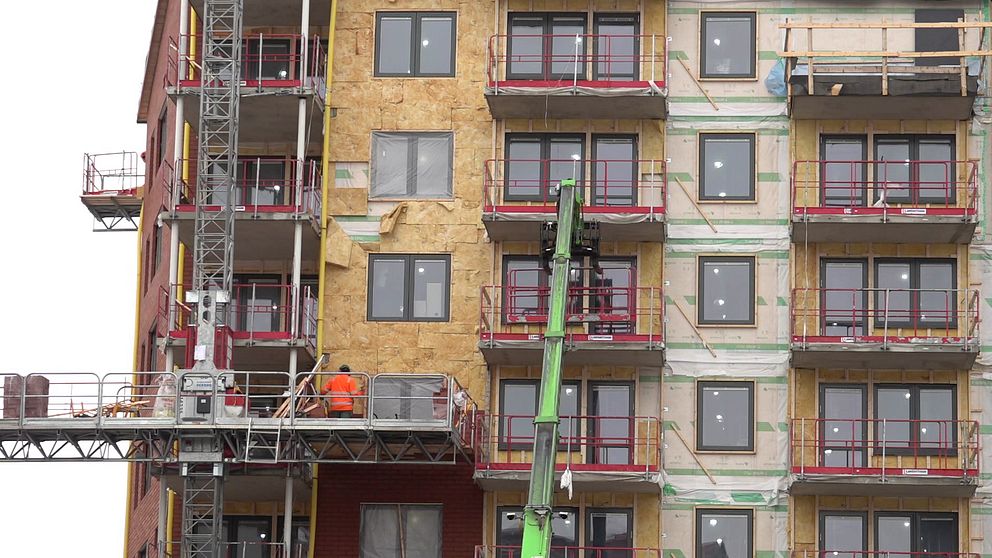 Bygge av bostadsrätter på Mariehöjd i Umeå.
