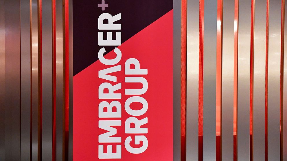 En logotyp där det står Embracer Group