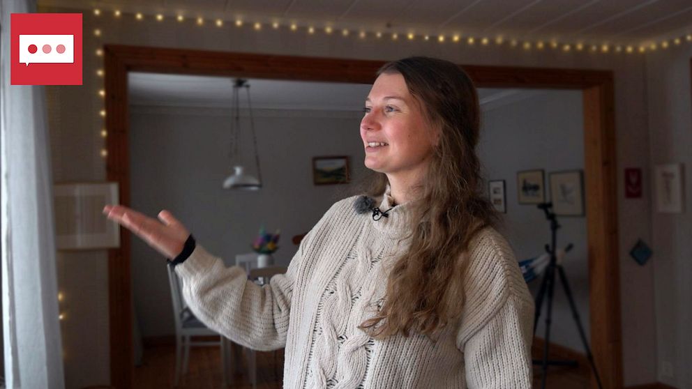 Sophie Falke från Tyskland i sitt hus i Undrom Sollefteå.