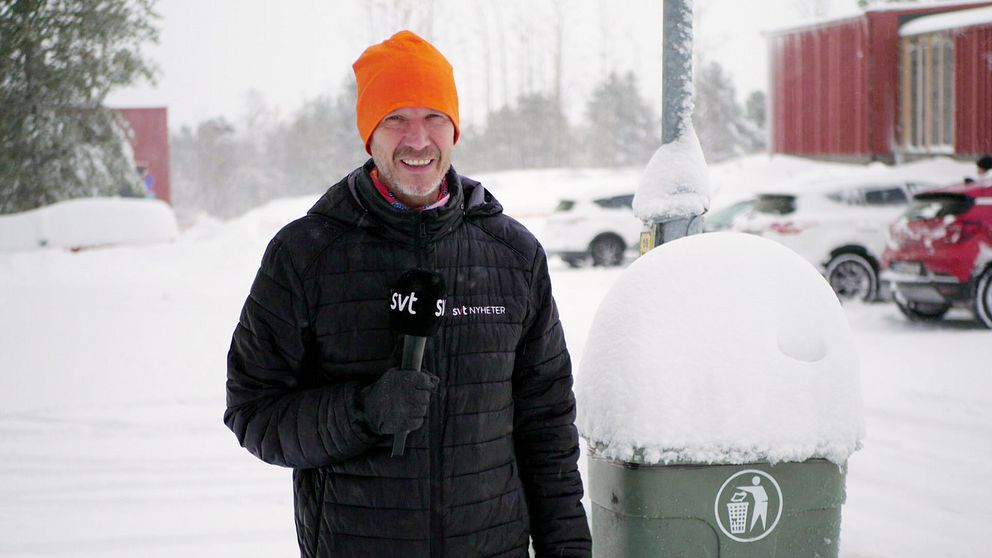 SVT:s reporter står i snökaoset i Kiruna.