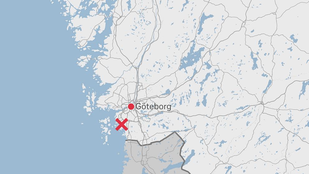 En karta som visar Göteborg och var Åkered ligger, strax sydväst om centrala staden.