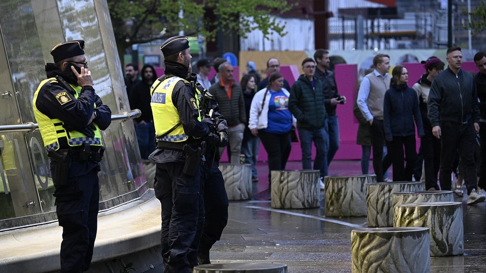 Poliser och Eurovision song contest-besökare