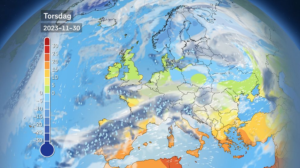 Vädret i Europa de kommande dagarna