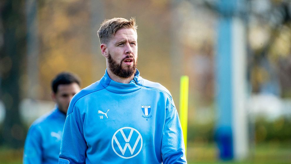 Malmö FFs kapten Pontus Jansson under ett träningspass i Malmö.