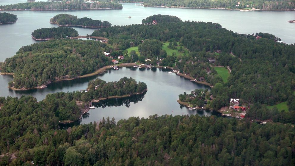 Stockholms skärgård från ovan.