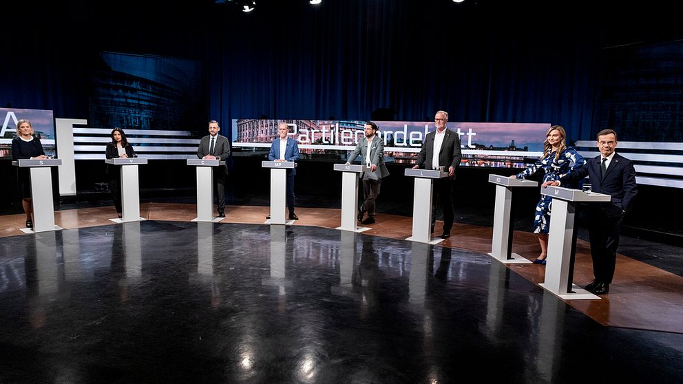Partiledardebatten visas med start klockan 20.00 i SVT 2 och på SVT Play.