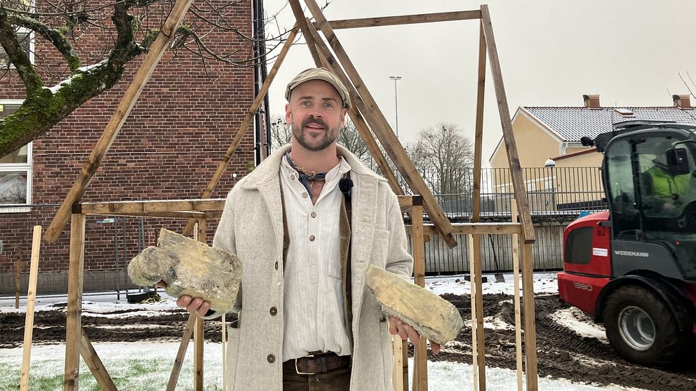Örjan Selien, projektledare för medeltidslekplatsen i Halmstad.