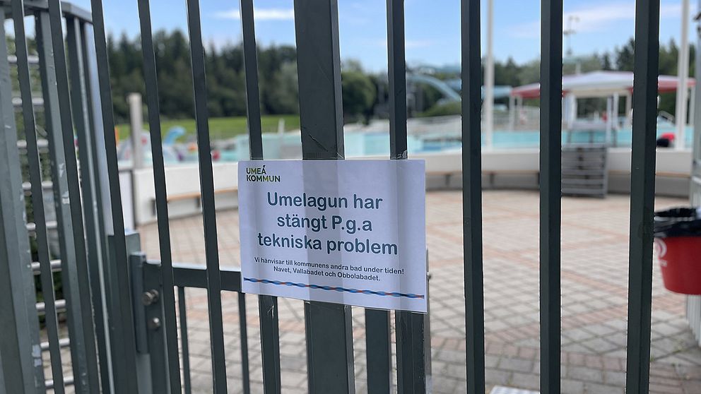 Umelagun håller stängt tillsvidare på grund av en trasig pump.