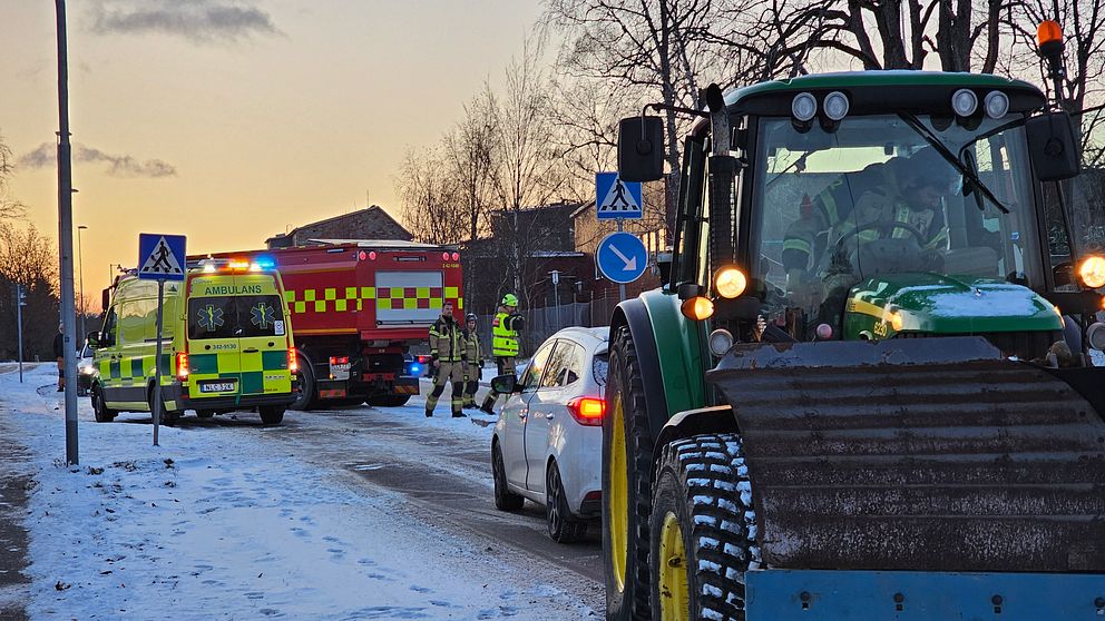 Trafikolycka i samband med snöskottning