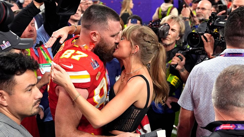 Taylor Swift och Travis Kelce.