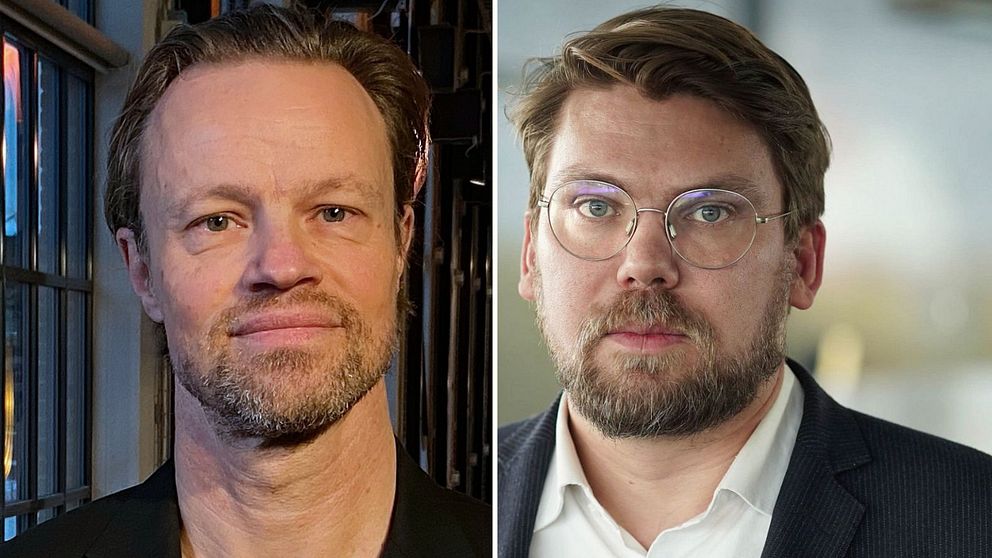 Delad bild. Vänster: man i mörk kavaj. Höger: man i ljus skjorta och kavaj.