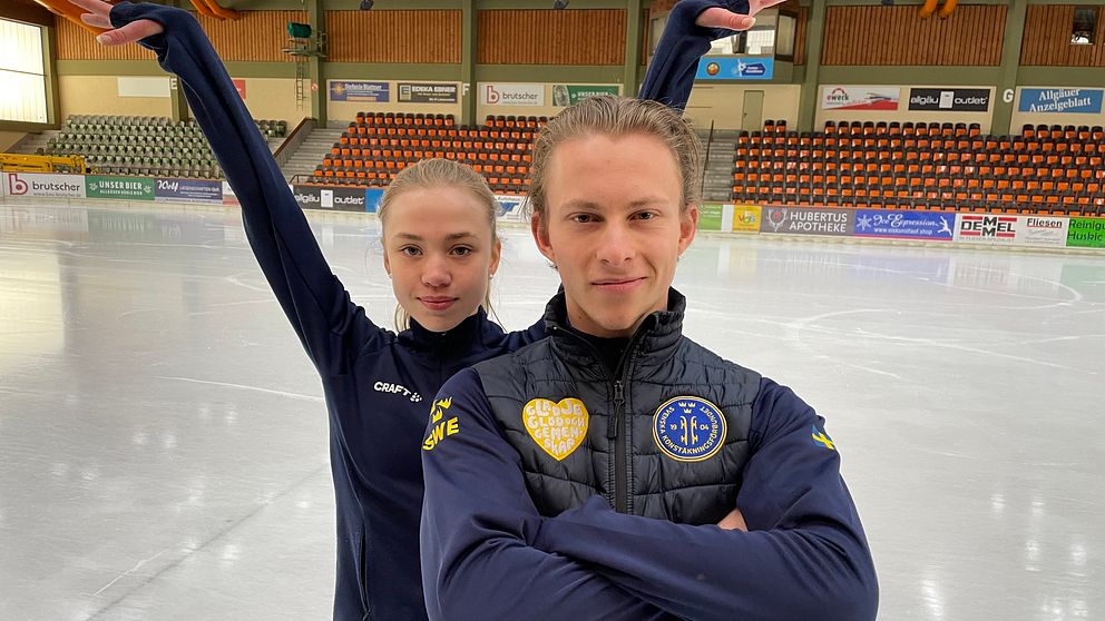 Isdansparet Nikolaj Majorov och Milla Ruud Reitan.