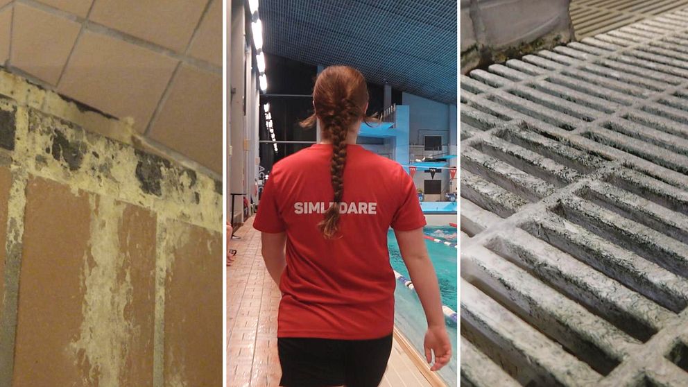 Bilder på mögel i Växjö simhall.