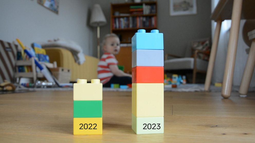 Legostaplar som visar ökningen av föräldrar som deltar i stödgrupper., från 2022 till 2023.