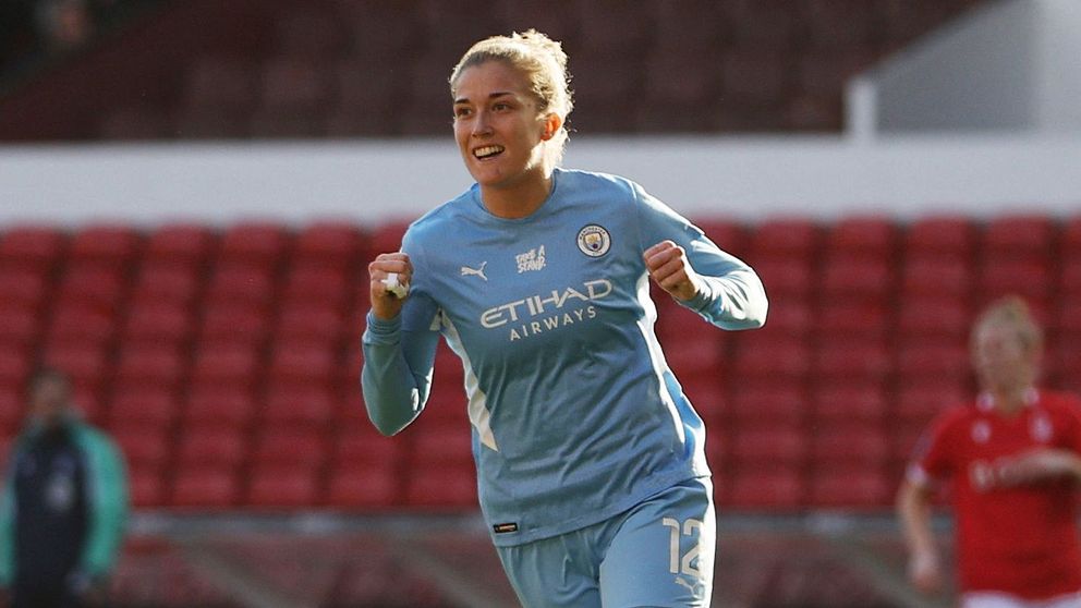 Filippa Angeldahl under en match för Manchester City