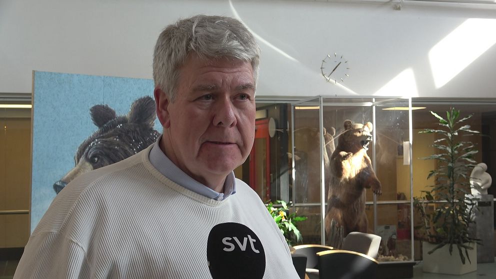 Lars-Olof Mattsson står i kommunhuset i Härjedalen.