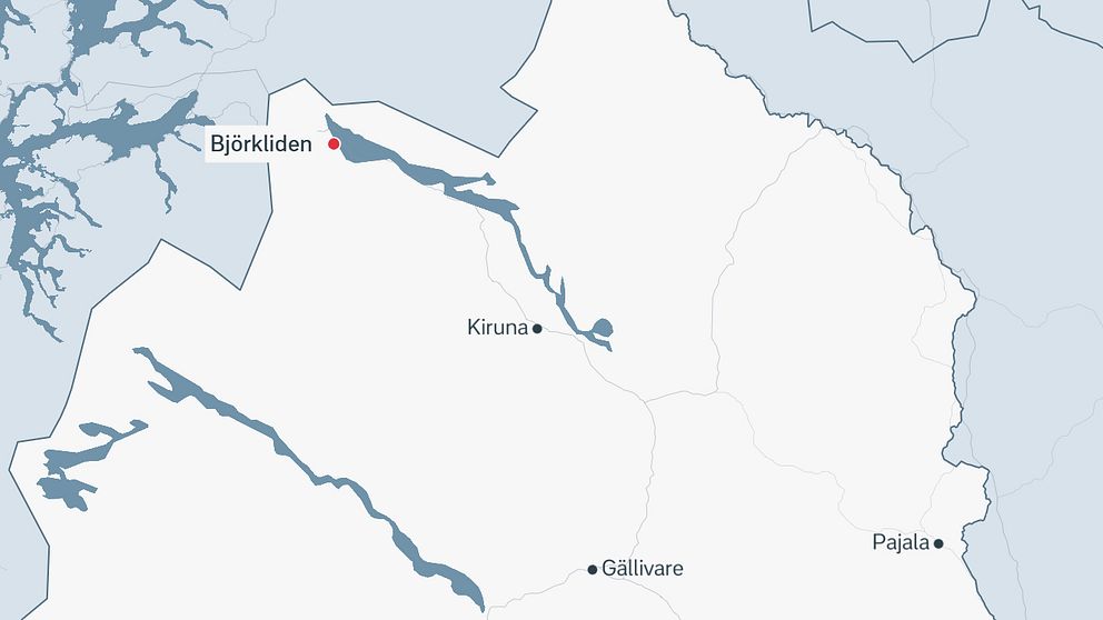 Karta över de nordligaste delarna av Norrbotten