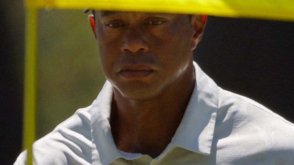 Tiger Woods med sin sämsta runda hittills på The Masters.