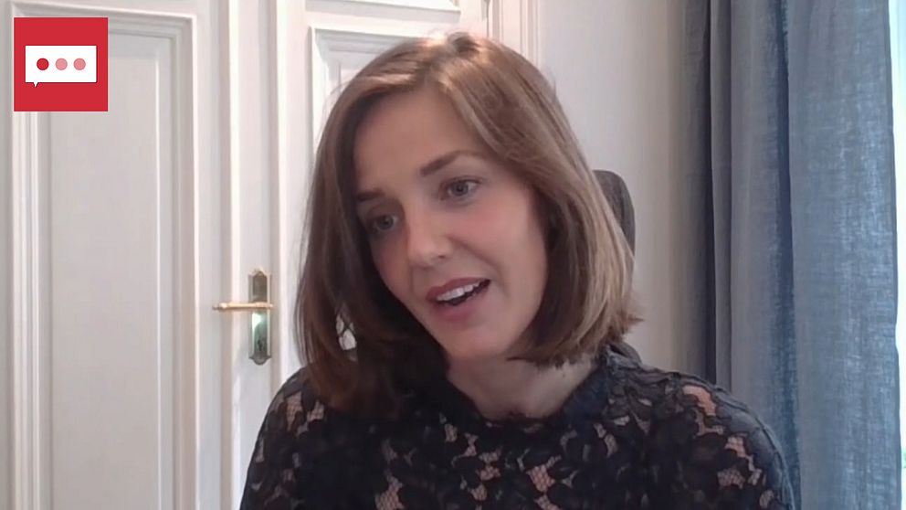 Advokaten Johanna Bratt på videolänk.
