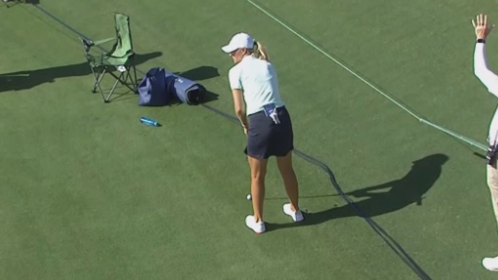 Anna Nordqvist med en perfekt putt på 18:e hål i LPGA-touren
