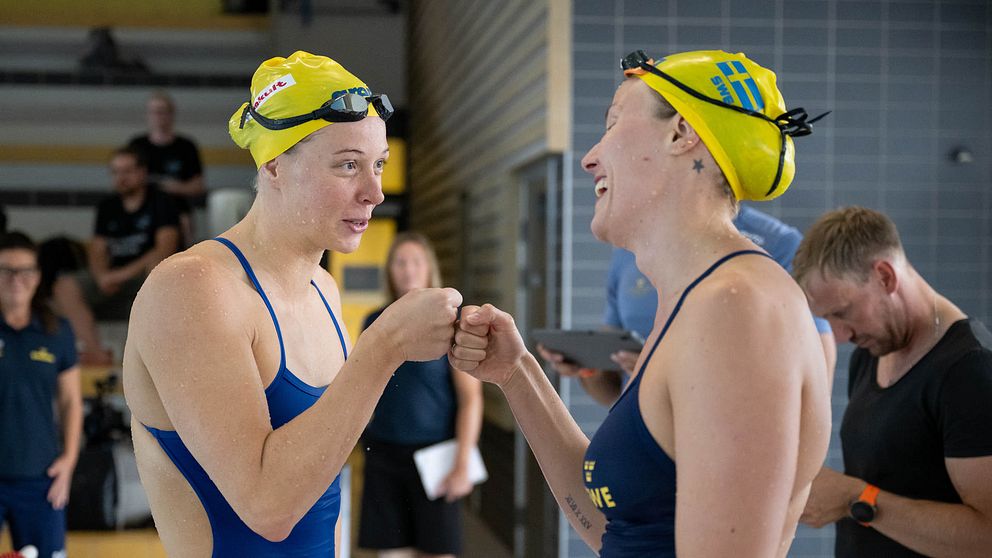 Louise Hansson och Michelle Coleman svenska landslagssimmare