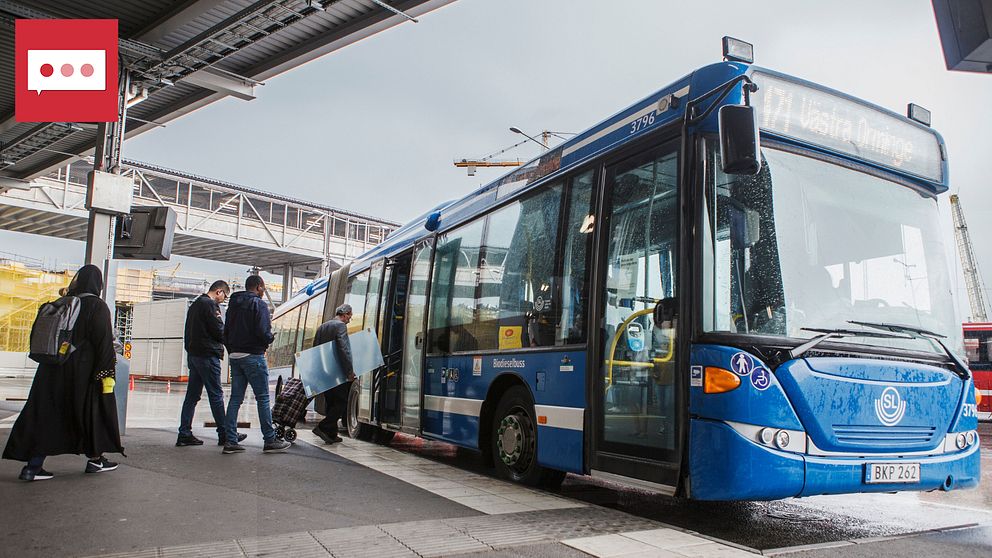 Blå SL-buss