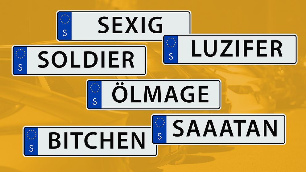 Flera olika personliga registreringsskyltar