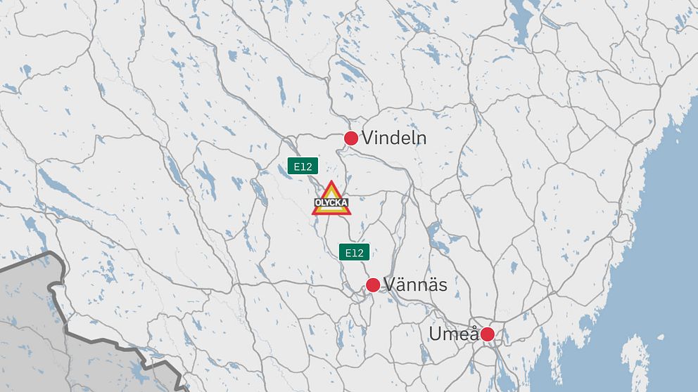 En till sjukhus efter krock på E12 utanför Tvärålund – flera fordon ...