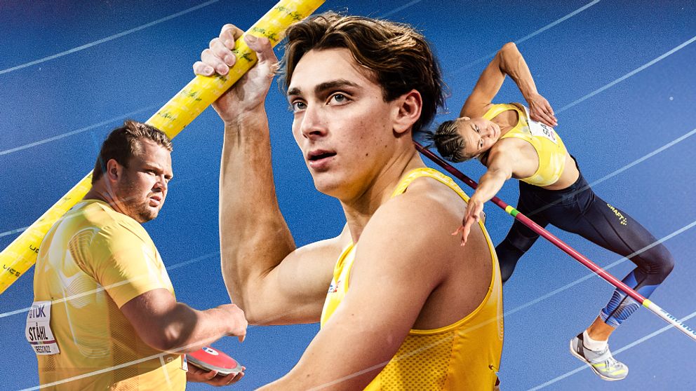 Friidrotts-EM 2024. Armand Duplantis, Daniel Ståhl, Bianca Salming, Fanny Roos, Andreas Almgren,