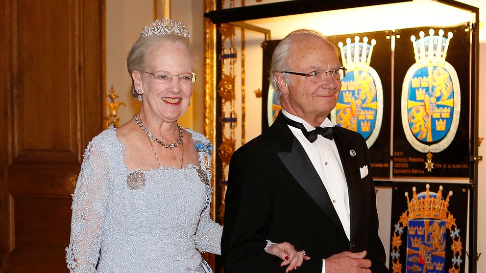 Drottning Margrethe tillsammans med Kung Carl XVI Gustaf