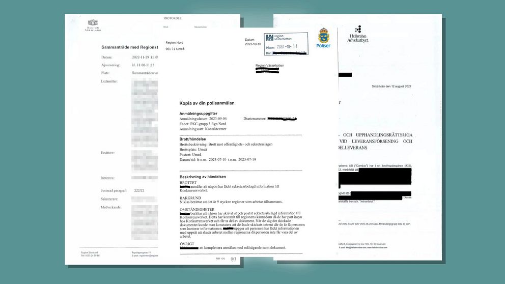 Polisanmälan och de handlingar som visselblåsaren skickade till Konkurrensverket