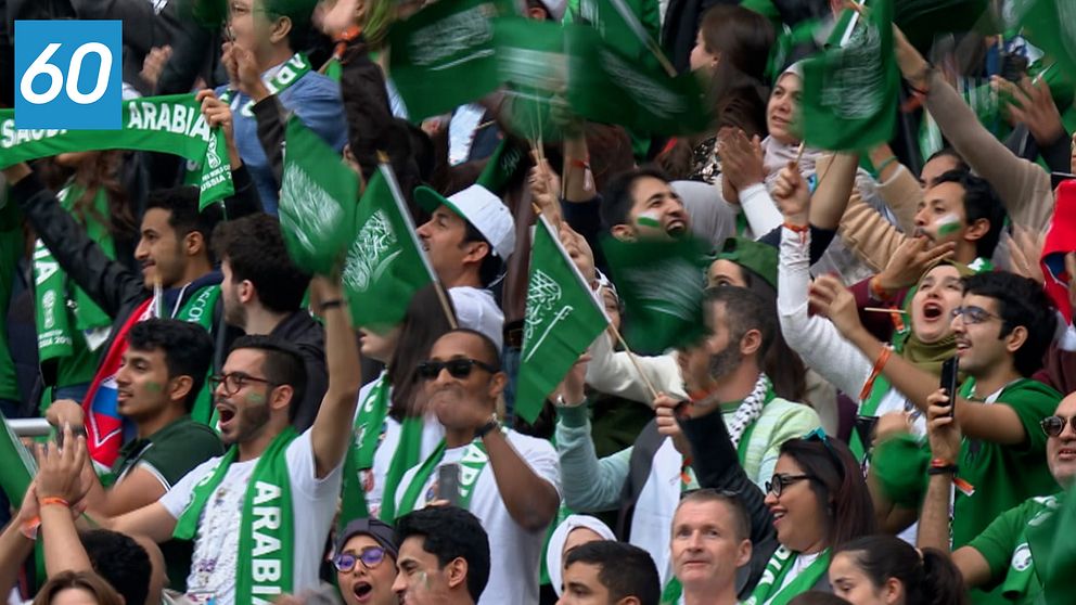 Saudiarabiska fans jublar