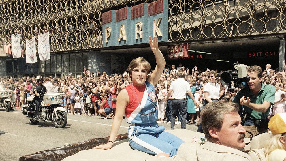 Mary Lou Retton firades stort efter sina fem medaljer vid OS i Los Angeles 1984.