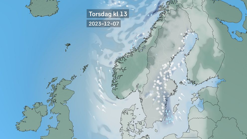 Filmklipp av vädert de kommande dagarna