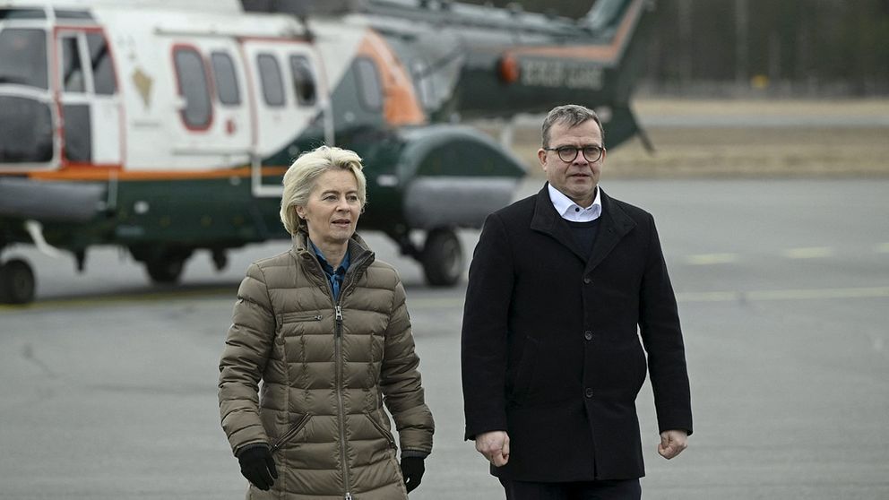 EU-kommissionens ordförande Ursula von der Leyen med Finlands statsministeri Petteri Orpo.