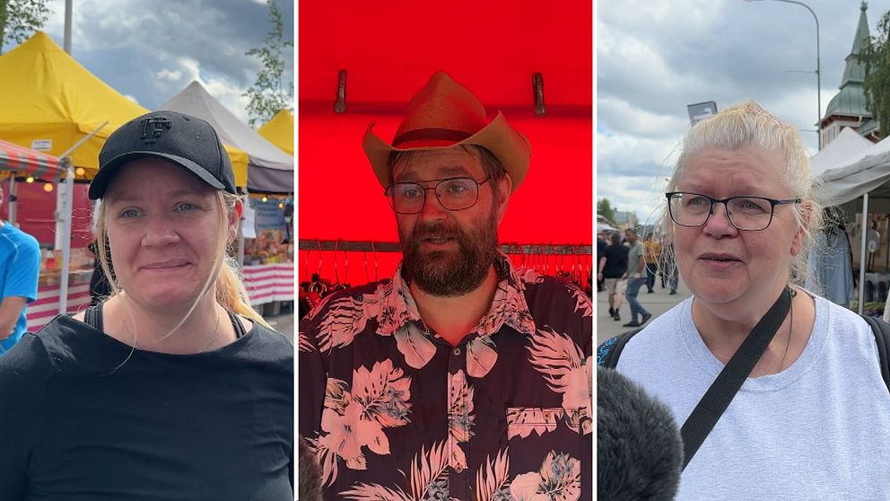 Emma Bjärgestad, Magnus Borgeryd och Lena Danielsson på Åsele marknad
