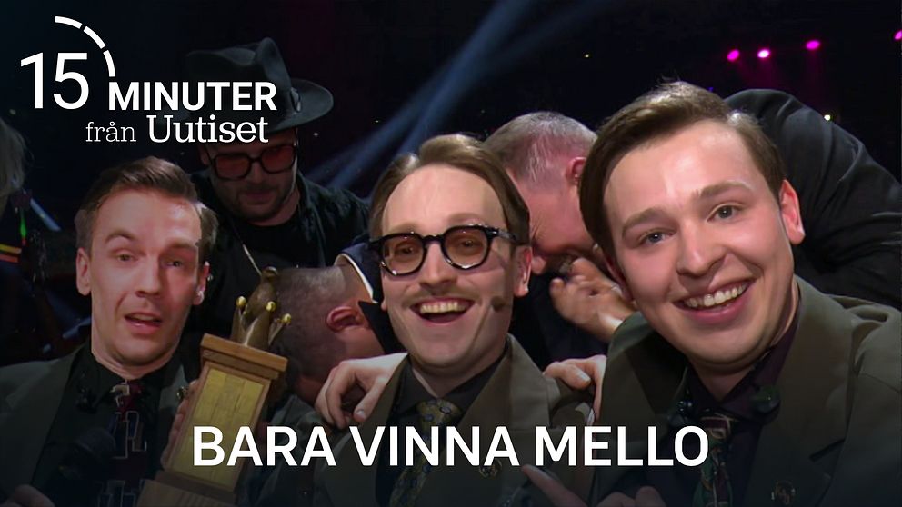Humorgruppen KAJ firar sin vinst i Mello