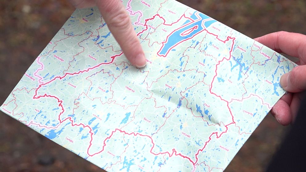 En karta över Jönköpings län.