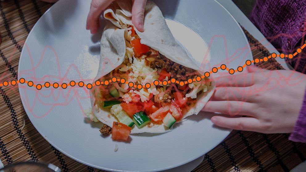 Tacos på talrik med grafik