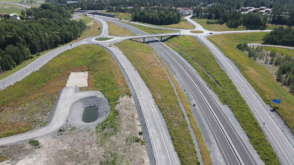 Västra länken i Umeå, drönarfoto