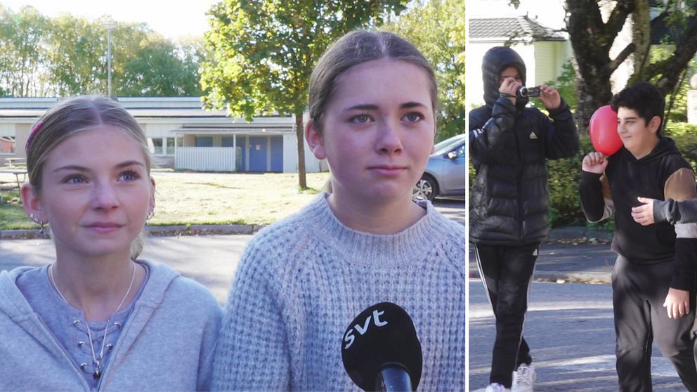 Elever på Bredgårdsskolan. Alice Mesetovic och Gry Pallman