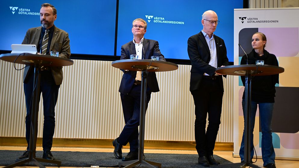 Bild från presskonferensen där regionen meddelade att Millennium pausas.
