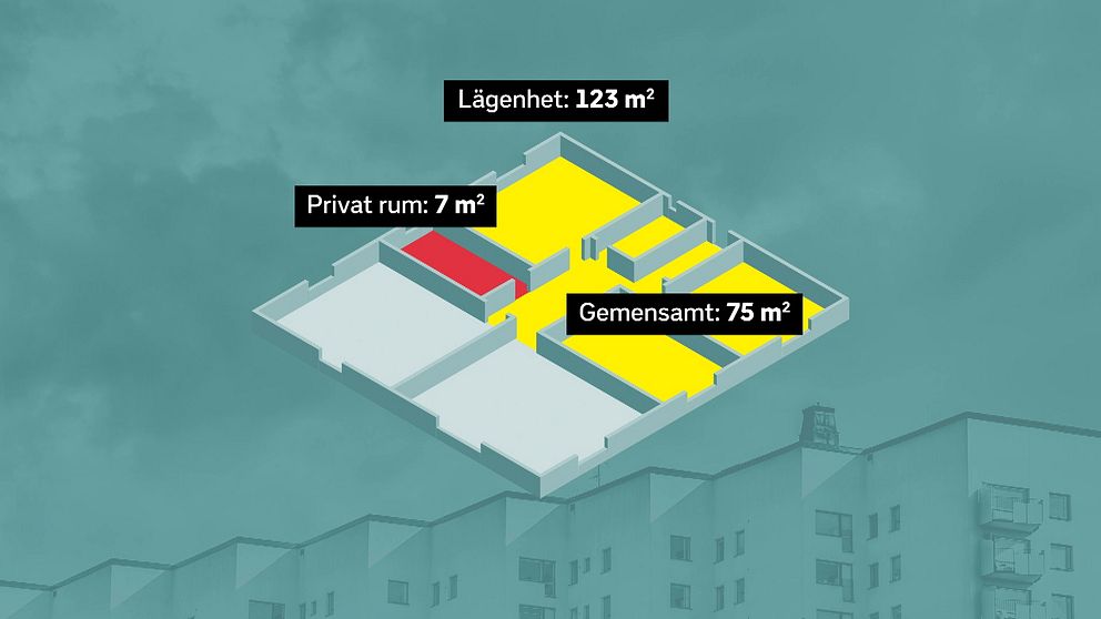 Grafik över Colives kollektivboende i Haninge.