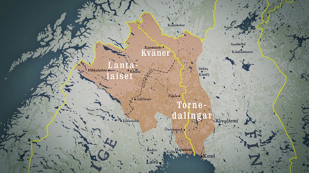Karta över Tornedalen