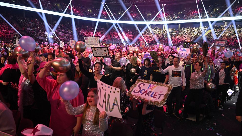 Publik under finalen i Melodifestivalen 2025.