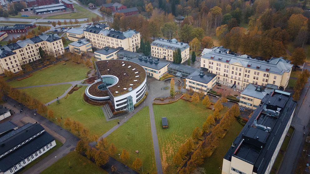 Drönarbild på Högskolan i Gävle.