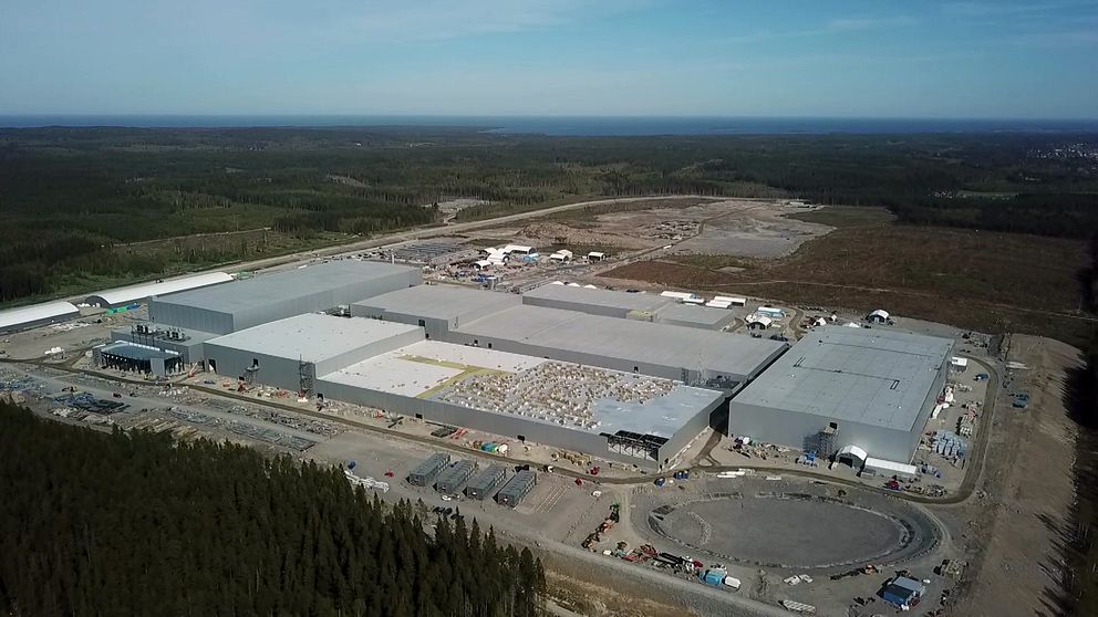Northvolts fabrik i Skellefteå från ovan