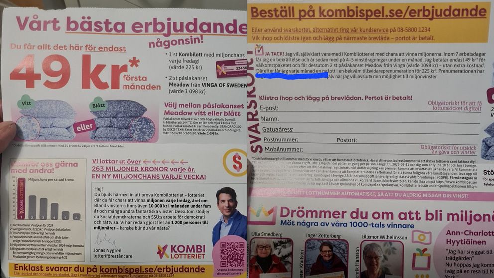 Ett erbjudande om lotter från Kombispel.